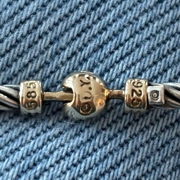 David Yuman Sterling Silver Cable Choker with 14k Yellow Gold Clasp - Picture 4 of 7